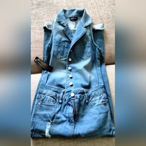 Bebe Women's Blue Jean Jumper Size 24